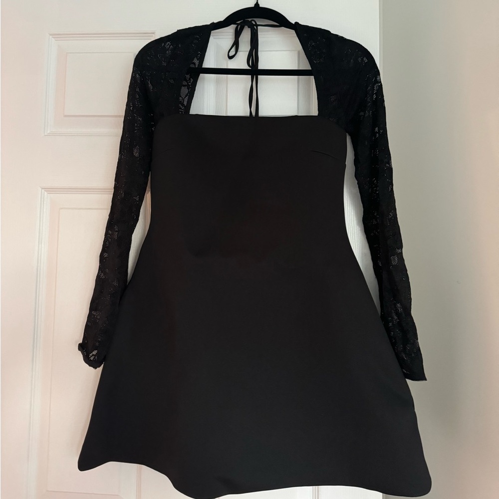 Fashion Nova Black A-Line Long Sleeve Dress